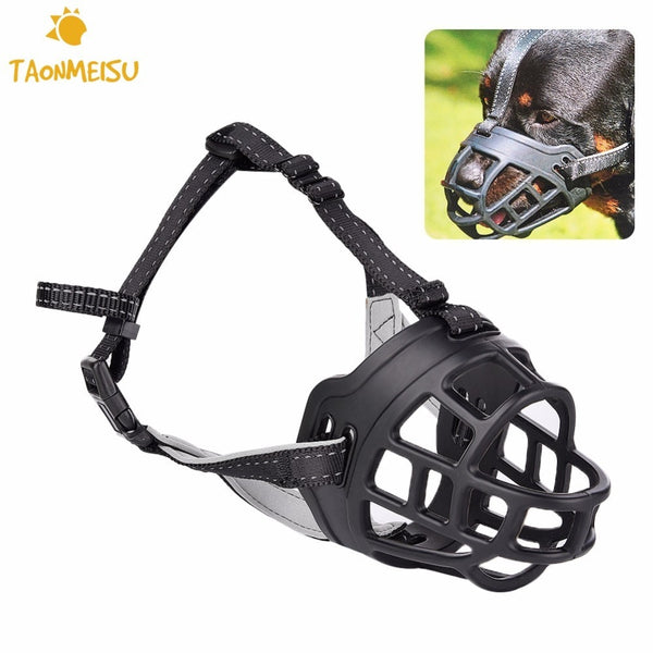 6Size Soft Silicone Pet Prevent Biting Barking Dog Muzzle Safety Adjustable dog Mouth Mask Ventilated Pet Bite Bark Cover
